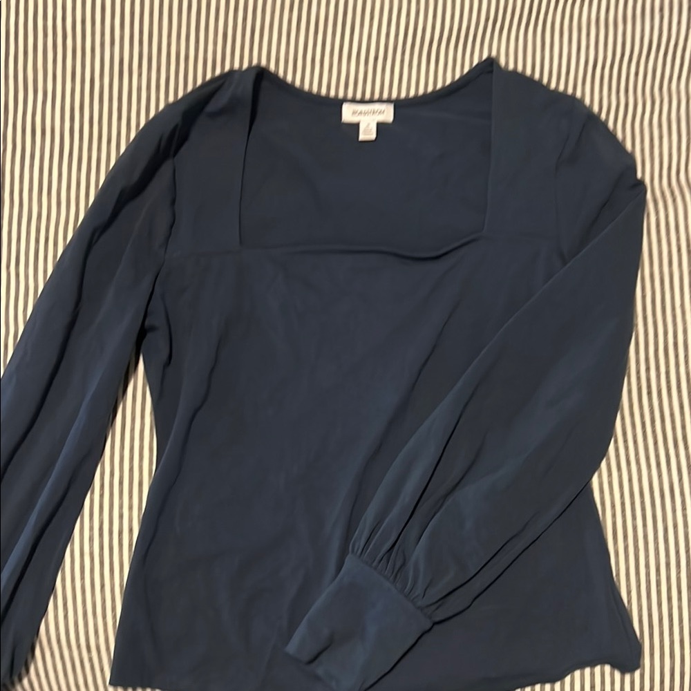Women's Blue Long Sleeve Top